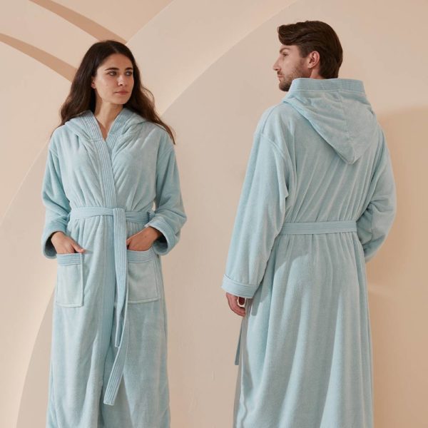 روب مودرن بقبعة - تركواز